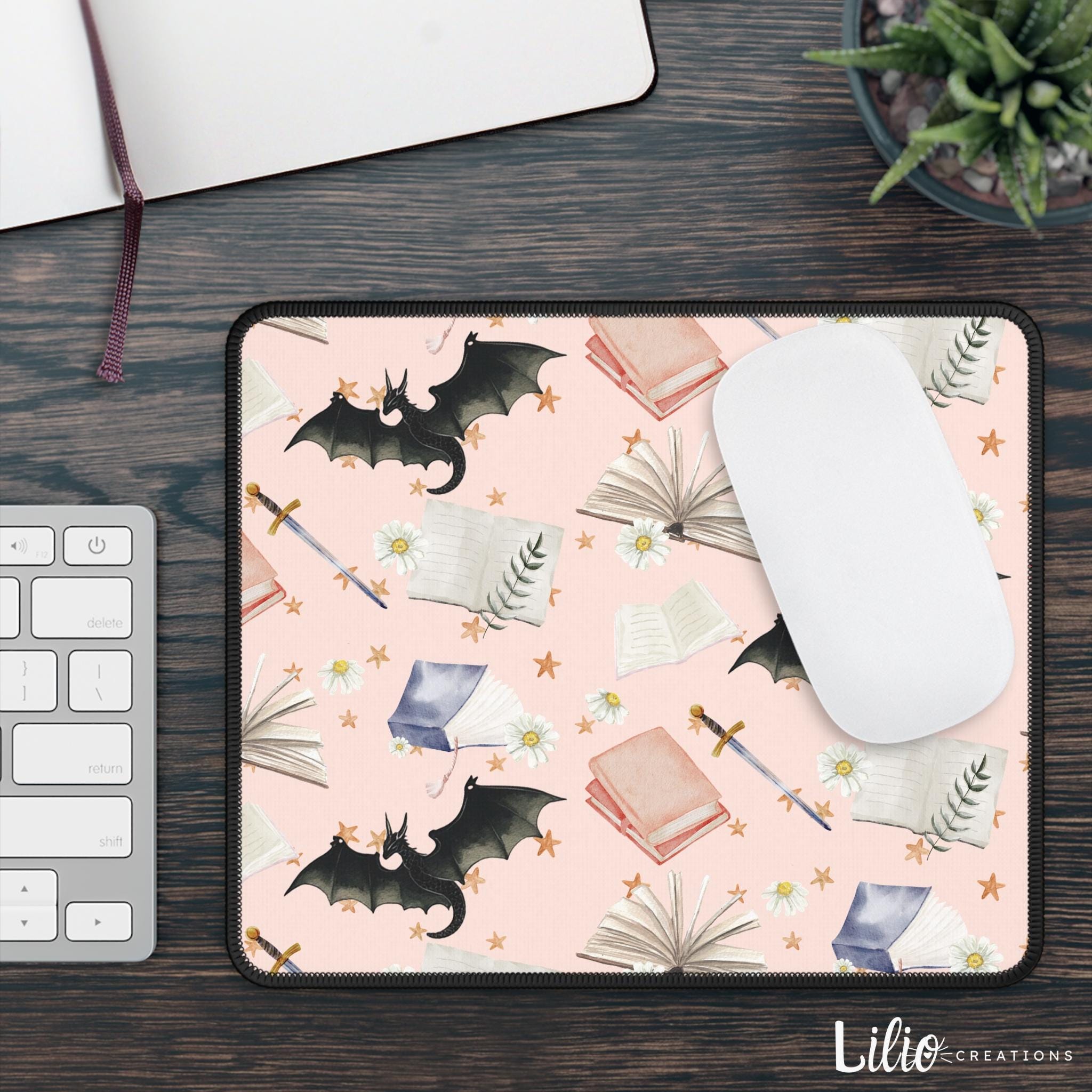 ロマンタジーデスクマット、読書コーナー用美的マウスパッド