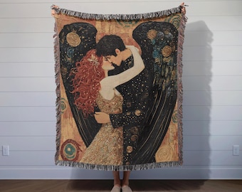 Crescent City Inspired Woven Blanket - Bryce Quinlan and Hunt Athalar Gift for Booktok Lovers, Bookish Decor for Fans of Romantasy Stories