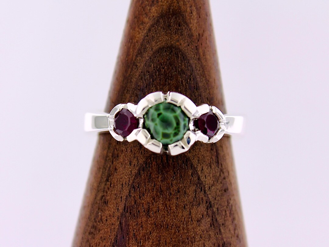 Ruby Greenstone Greenstone Chlorastrolite Ruby Ring: Sterling Silver, Size 7 1/2, Made ...