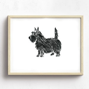 Scottie Dog Watercolor Illustration Customize-able Art Print, Scottish Terrier Watercolor Print, Personalize-able Scottie Dog Print, Scottie