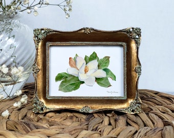 Magnolia Flower Watercolor Wall Art Print From Original Watercolor Painting, Magnolia Flower Botanical Print, Magnolia Home Decor Wall Art