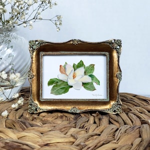 Magnolia Flower Watercolor Wall Art Print From Original Watercolor Painting, Magnolia Flower Botanical Print, Magnolia Home Decor Wall Art