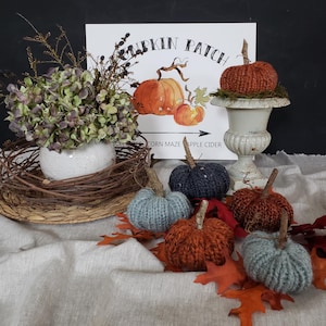 Hand Knit Pumpkins, Fall Home Decor, Autumn Decoration