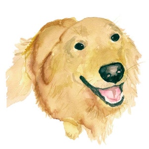 Golden Retriever Print From Original Watercolor, Pet Portrait, Dog Art Print, Yellow Golden Dog Art, Dog Illustration, Golden Illustration