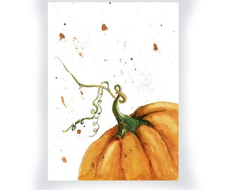 Pumpkin Print from Original Watercolor