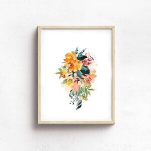 Floral Watercolor Art Print, Flower Art Print, Botanical Wall Art, Bouquet Art Print, Flower Bouquet Watercolor, Bouquet Wall Collage Art Bild 2