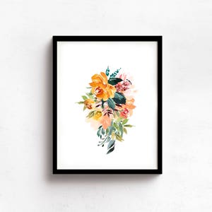 Floral Watercolor Art Print, Flower Art Print, Botanical Wall Art, Bouquet Art Print, Flower Bouquet Watercolor, Bouquet Wall Collage Art Bild 1