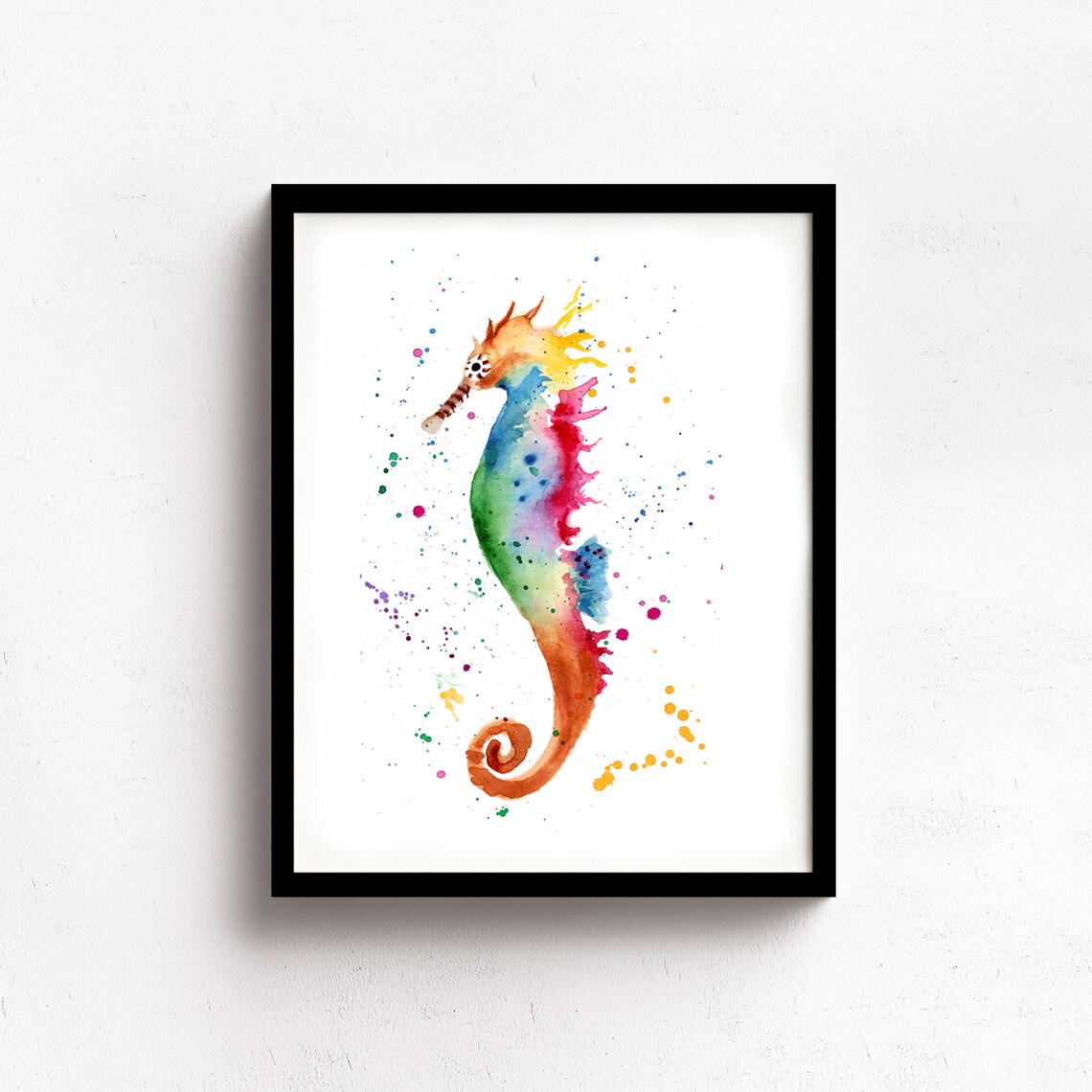 Seahorse Watercolor Wall Art Print for Home Decor Seahorse Etsy