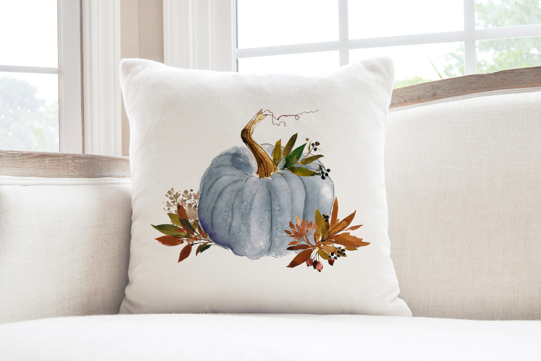 PANDICORN Fall Pillow Covers 18x18 Set of 2 Hello Pumpkin Grey Buffalo