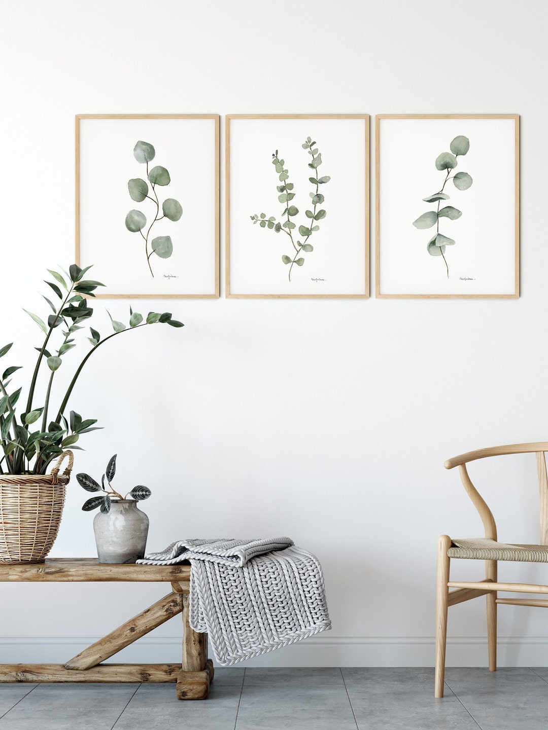 Photo inspiration: Eucalyptus Home Decor Reference: Digital Download Printable Eucalyptus Watercolor Wall Art Print Set