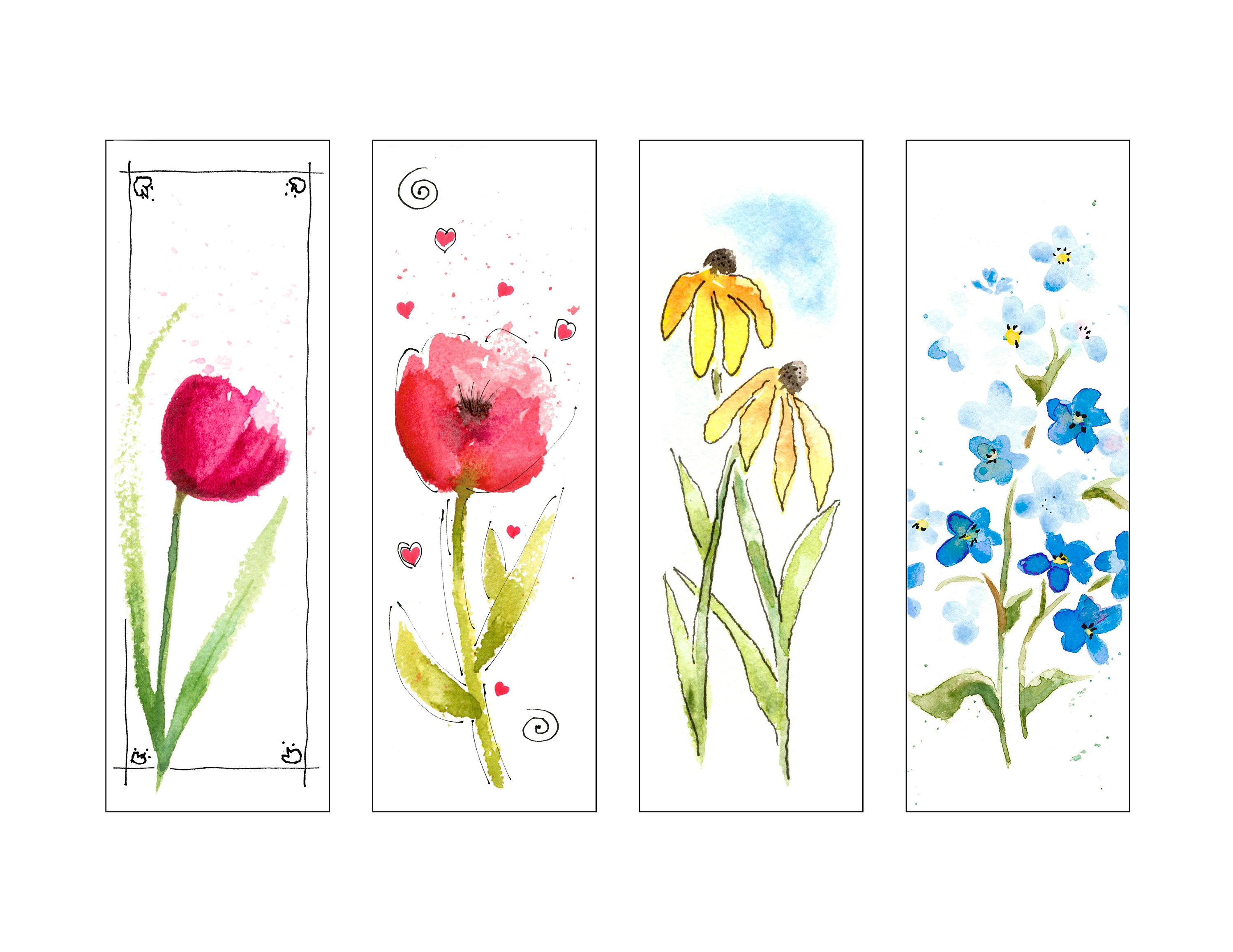 digital download printable bookmarks 2 x 6 printable etsy