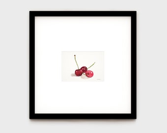 Cherries Giclee Print From Original Watercolor, Kitchen Food Wall Art Print, Fruit Print For Home Decor Wall Art, Red Cherries Watercolor