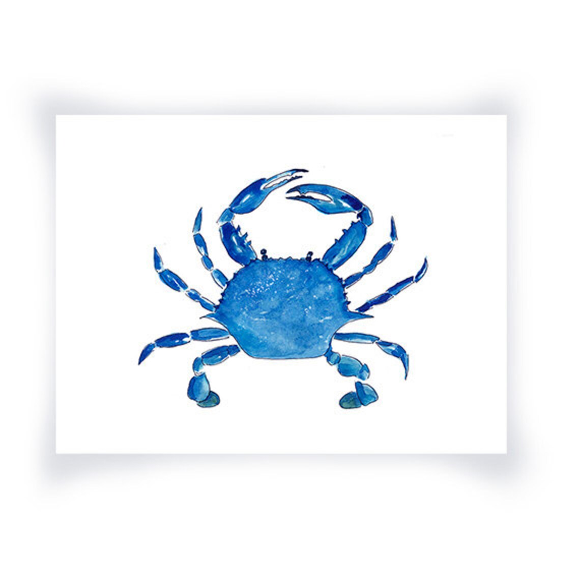 Blue Crab Print From Original Watercolor Chesapeake Bay Blue - Etsy