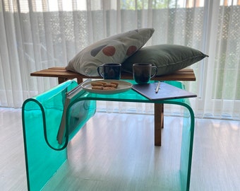 Tavolino da caffè in acrilico fatto a mano, tavolino elegante, tavolino moderno per interni, eleganti mobili da soggiorno