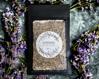 Sommeil Relaxing Tea Blend (zak van 1,5 oz met kalmerende amethistkristal)