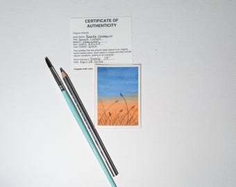 Original Watercolor ACEO Painting – Miniature Art Card
