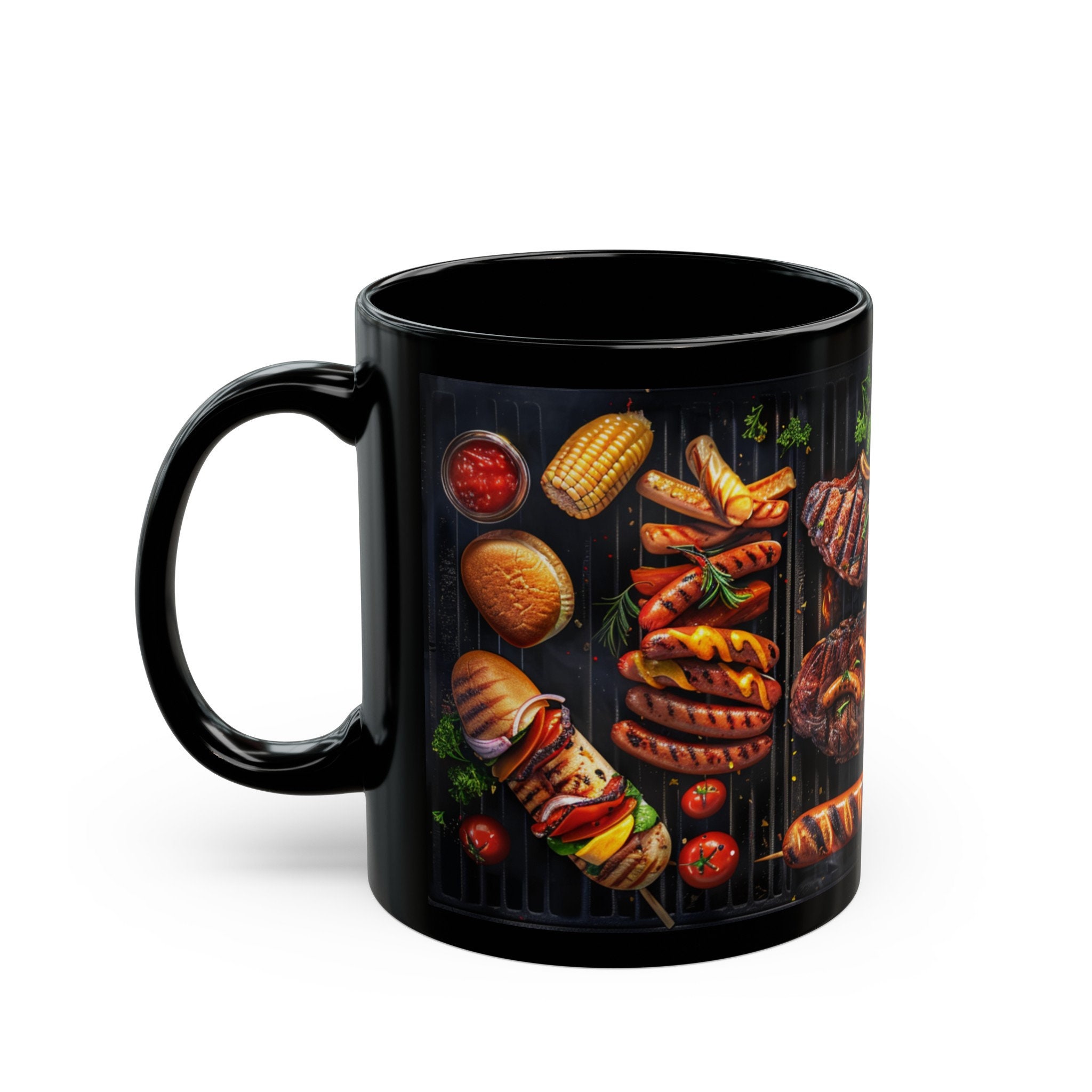 Grill Top Coffee Mug, Cookout Mug, Food Lover, Meat-eater, Coffee