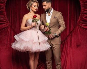 Valentine's Day Digital Background, Romantic Red Velvet Heart Curtain Digital Backdrop for Photographers - Valentine's Day & Love Shoot Prop