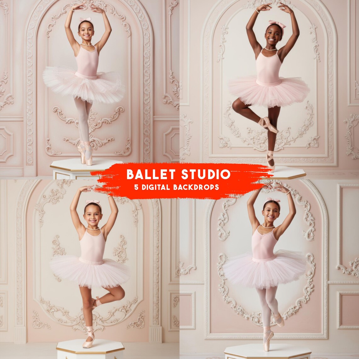 Ballerina Digital Background, Ballet Studio Digital Backdrop, Pink ...