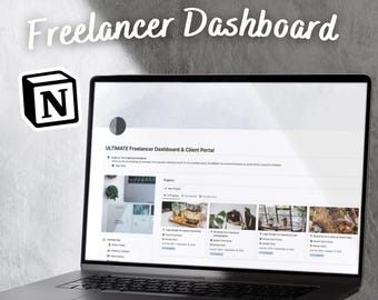 Plantilla de panel de control para autónomos de Notion: Portal del cliente y planificador de negocios