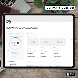 Notion Template Personal Finance Tracker | Income and Expense Tracker Notion Template | Notion Finance Tracker, Money Tracker