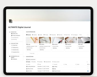 Ultimate Digital Journal Notion Template: 100+ Journal Prompts