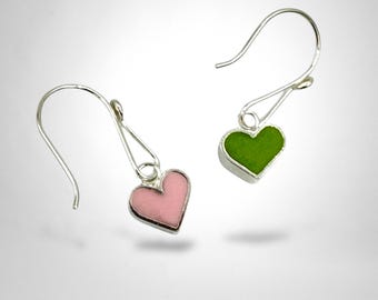Pendientes de resina con forma de corazón - Desigual y reversibles