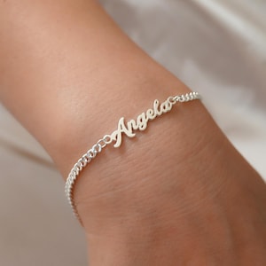 Personalized Name Bracelet for Women, Gold Name Bracelet, Name Jewelry, Memorial Name Bracelet, Gift for Her, Christmas Gift for Mom
