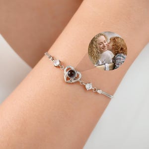 Photo Projection Bracelet, Personalize Projection Photo Bracelet, Picture Inside Jewelry, Handmade Memorial Gift, Gift for Mom