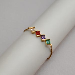 Custom Birthstone Bracelet, Family Birthstone Bracelet, Birthstone Jewelry, Mothers Day Gift,Birthday Gift for Her, Anniversary Gift for Mom