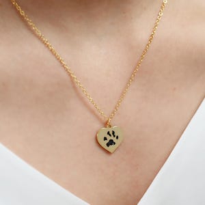 Custom Paw Print Necklace, Your Actual Pet Paw Print Necklace, Cat Dog Paw Necklace, Pet Lover Gift, Pet Memorial Gift