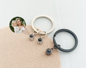 Personalized Photo Projection Keychain, Photo Keychain, Custom Picture Keychain, Christmas Gift for Father, Memorial Gift for Him
