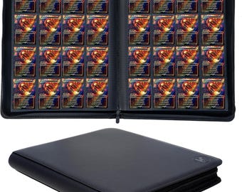 16 pocket trading card binder PU Leather Zip Customized Logo Premium Waterproof Protective Folder Album Collectibles Game Product Specifications 16 Pocket Card Binder, 1000+