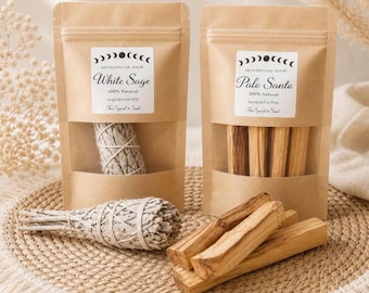 Palo Santo Sticks original aus Peru & weißer Salbei aus Handernte Kalifornien | Räucher-Set | Naturbelassen | plastikfreier Versand