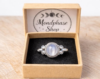 Silver ring with moonstone | Size 56 | 925 sterling silver | AA-quality moonstone from India