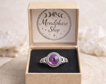 Silver ring with amethyst | 925 sterling silver | Amethyst from Uruguay, AA quality