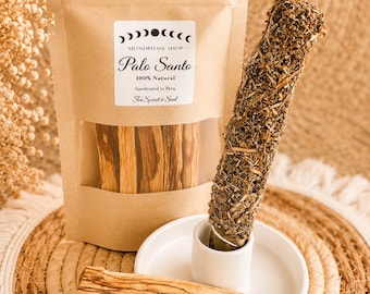 Palo Santo sticks from Peru | Sage Samuho | Ceramic holder | Aesthetic incense set