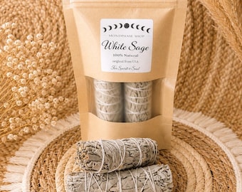 White Sage | Set of 2 Sticks | 100% Natural | Original from California | Sustainably Hand-Harvested | Plastic-Free Shipping