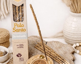 Palo Santo & Copal Incense Stick Set with OM Symbol Holder | Mini Incense Set