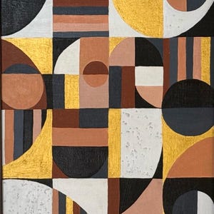 Geometrisch acrylschilderij op canvas