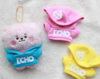 Handmade RJ Inspired Hoodie Clothes for Plush Dolls – Echo Album Themed Mini Sweatshirts – BTS Jin BT21 Fan Plushie Outfit