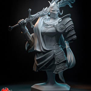 Bust Of Twin Moon Knight Resin Figure – 3D Printed Fantasy Hero – Painted or Unpainted Collectible Statue – Epic Model  Gamers & Collectors