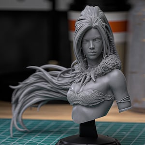 Bust Of The Huntress , 3D Printed | League of Legends Wild Huntress Statue | Resin Model Kit for Painting & Display | Gamer Collectible