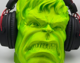 Hulk Headphone Holder, Stand,Headphone Holder, Gaming Stand, Room Decor, Office, Desktop,   Paintable Bust, The Hulk Stand, The Mighty Hulk