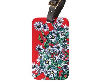 Wildflower Blackfoot Daisy Luggage Tag: Hand-Drawn Wildflowers