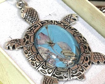 Turtle Wildflower Necklace, Signature Artisan Jewelry