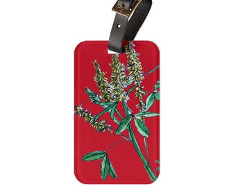 Watercolor Yellow Sweet Clover Luggage Tag: Hand-Drawn Wildflowers