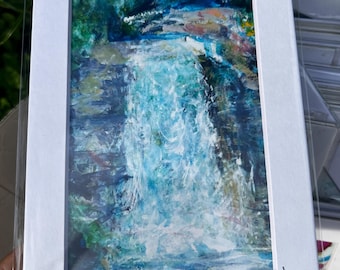 Looking Glass Falls in Pisgah Forest, Acrylic Painting: Matted Art Prints in Multiple Sizes