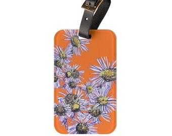 Watercolor Fleabane Luggage Tag: Hand-Drawn Wildflowers