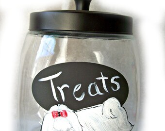 Custom Dog Breed Hand Painted  Canister Treat Jar